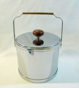 Vintage Atapco,  Usa Chrome Ice Bucket 7 " X 7 "