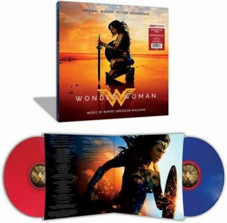 Wonder Woman Soundtrack Red & Blue Colored Lp Vinyl Rupert Gregson - Williams