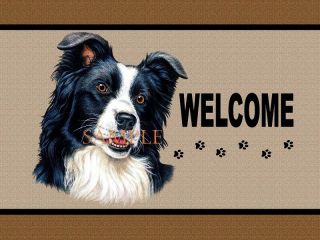 Border Collie Dog Breed Profile Portrait Welcome Home Doormat Door Mat Floor Rug