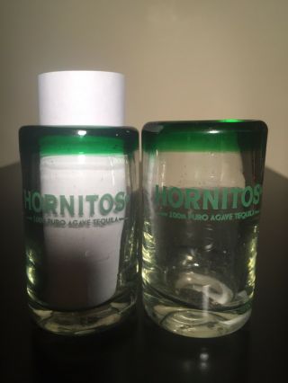 Set Of (2) Hornitos Shot Glass 100 Puro Agave Tequila