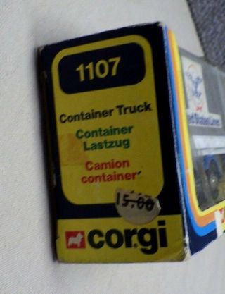 Vintage Corgi Container Truck United States Lines 1107 Boxed CN 3
