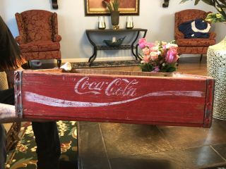 Vintage Coca Cola Coke Wood Case Carrying Crate Soda Pop Bottle Wooden 12x18