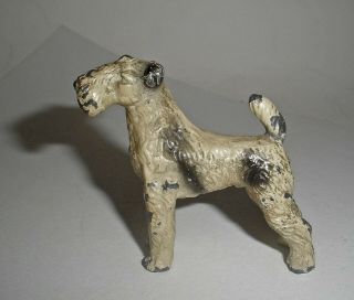 Small 2 " Cast Iron Hubley Airedale Fox Terrier Paperweight