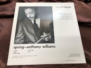 ANTHONY WILLIAMS SPRING BLUE NOTE BNST 84216 STEREO JAPAN Vinyl LP 7