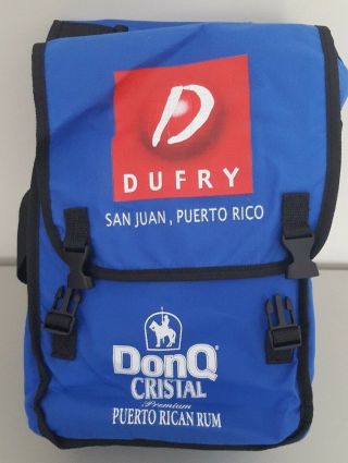 Don Q Cristal Rum Tote Bag Royal Blue 2 - 4 Bottle Dufry San Juan Puerto Rico