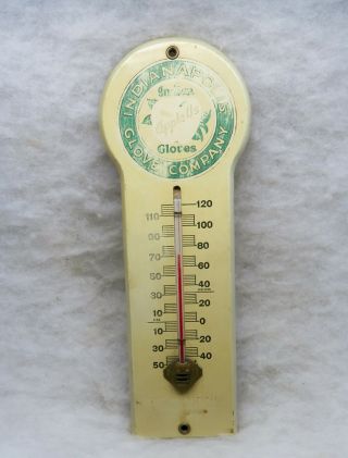 Vintage Wood Thermometer Indianapolis Indiana Apple Us Glove Co