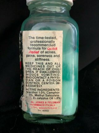Vintage Banalg Muscular Pain Reliever Liniment Bottle - Nearly Full