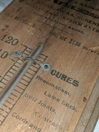 Antique early 1900s? Wood advertising thermometer Hamlin’s Wizard Oil sign rare 2