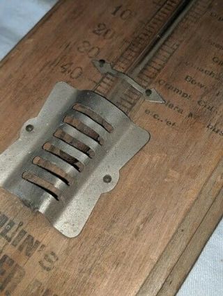 Antique early 1900s? Wood advertising thermometer Hamlin’s Wizard Oil sign rare 3