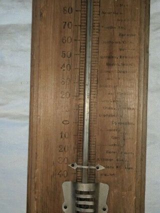 Antique early 1900s? Wood advertising thermometer Hamlin’s Wizard Oil sign rare 8
