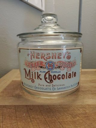 Vintage Large Hersheys Jar With Lid