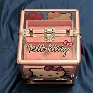 Hello Kitty Sanrio Clear Plastic Makeup Organizer Cube Case Box (handle Missing)
