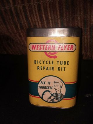 Rare Old Western Flyer Tube Repair Kit Bicycle/motorcycle Patch - W/content