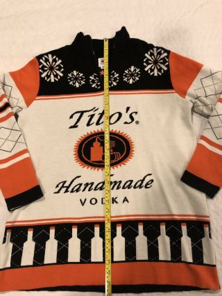 Tito’s Vodka Mens Medium Quarter Zip Ugly Christmas Sweater - NWOT 4