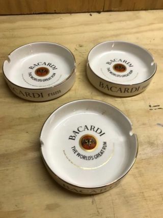Vintage Bacardi World’s Great Rum Ashtray Made In Ireland -