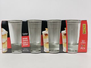 4 Piece Set Small 1.  5 Ounce Shot Glasses Dessert Glass Cooking Concepts
