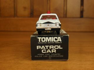 Tomica 34 HONDA CIVIC COUNTRY Patrol car,  Made in Japan vintage pocket car Rare 6
