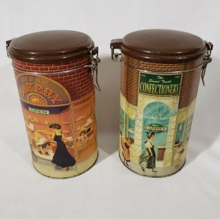 Set Of Two Bristol Ware Tins with Sealing Lids Confectionery and Bakery canister 3