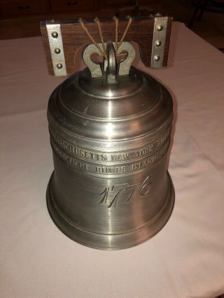 Vintage Seymour Mann Pewtertone 1776 Liberty Bell Ice Bucket/cookie Jar