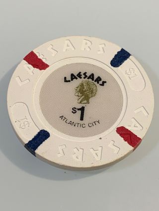 Caesars $1 Casino Chip Atlantic City Nj 3.  99