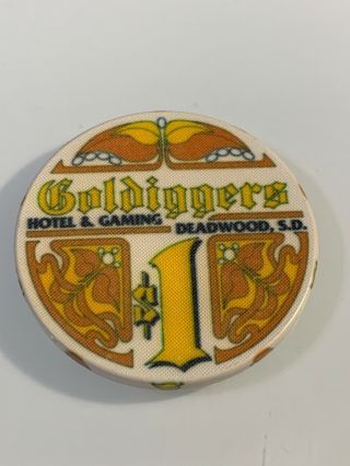 Goldiggers Hotel $1 Casino Chip Deadwood S.  D.  3.  99