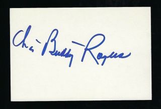 Charles Buddy Rogers Signed 4 " X 6 " Card 1920s,  30s And 40s Actor