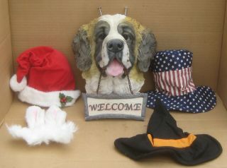 Saint Bernard Seasonal Welcome Motion Detector Barking Dog 4 Holidays
