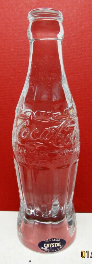 Coca - Cola Crystal Bottle - December 25,  1923 Christmas Logo -