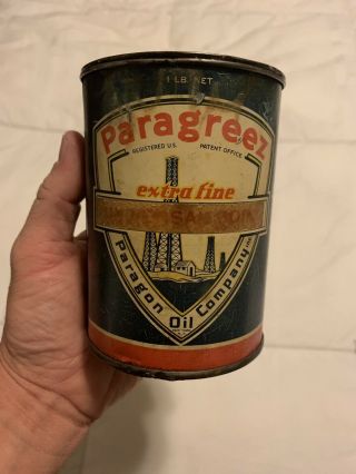 Rare Vintage Advertising Parageez One Pound Grease Can