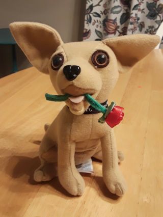 Taco Bell Dog Talking Chihuahua Dog Collar Plush Toy Says I Think I 