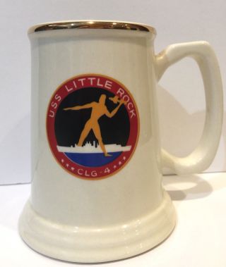 Vintage Us Navy Uss Little Rock Clg - 4 - Beer Stein Mug Made Usa 706 Sixth Fleet
