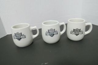 Set Of 3 Vintage White Castle Ironstone Coffee Cups Mug 6 Oz Ashtray Bottom