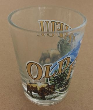 Vintage Yellowstone National Park Old Faithful Shot Glass Souvenir