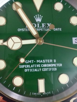 Rolex Dealer Oyster Perpetual Date GMT Master ll Clock.  Wall clock 2
