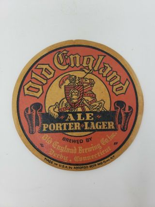 Old England Beer Coaster - Ct 1930’s 4 Inch Absorbo Coaster Co.