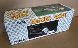 Noble Clear Acrylic Dealer Shoe Card Dispenser.  Casino Blackjack Poker.