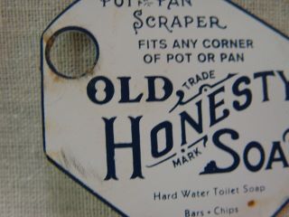 Old Honesty Soap Tru - Blu Soap Chips Metal Advertising Pot Or Pan Scraper 2 - Sided 2