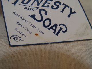 Old Honesty Soap Tru - Blu Soap Chips Metal Advertising Pot Or Pan Scraper 2 - Sided 3