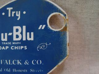 Old Honesty Soap Tru - Blu Soap Chips Metal Advertising Pot Or Pan Scraper 2 - Sided 5