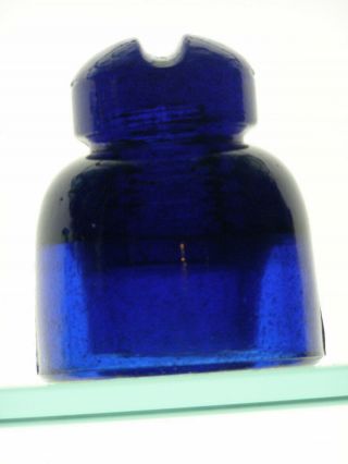 Cd 569.  2 Hemah Fizzy Cobalt Blue Glass Insulator From Ukraine