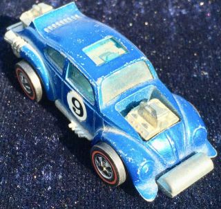 Rare Vintage 1970 Mattel Hot Wheels Redline Evil Weevil Vw Blue 9