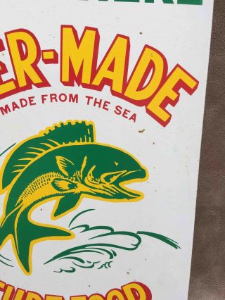 Old Mer - Made Turf Food HERE 2 Sided Painted Advertising Flange Sign 3