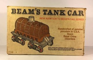 Jim Beam Train Tank Car Whiskey Decanter W/ Box Vintage