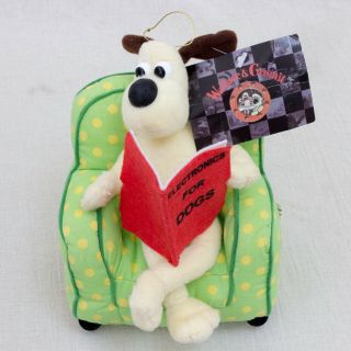 Rare Wallace & Gromit Gromit Reading Book On Sofa Plush Doll Aardman Anime