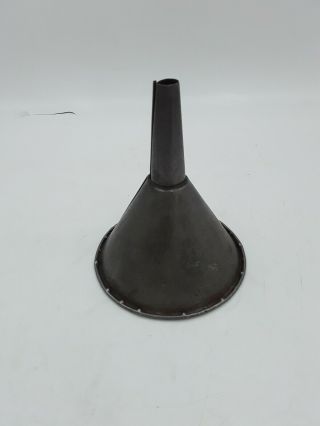Vintage Galvanized Metal Funnel For Gas Oil Farm Lamps