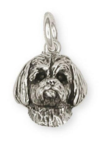 Lhasa Apso Charm Handmade Sterling Silver Dog Jewelry Lsz4 - C
