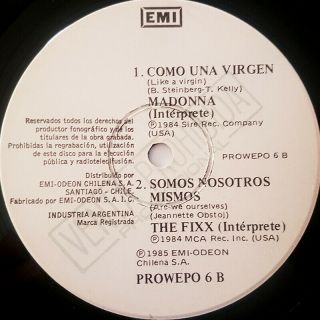Madonna Like A Virgin 7 " Rare Promo From Chile Ex The Fixx Edition Chicago