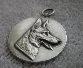 Vintage Silver German Shepherd Medal / Tag - J.  V.  P.  Goch - Dated 1928 - K.  Bodenstedt