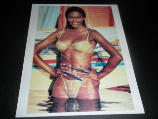 Naomi Campbell In Gold Bikini Signed/autographed 8x10 Photo