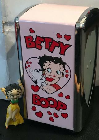 Betty Boop Pink Napkin Dispenser W/ Her Dog 